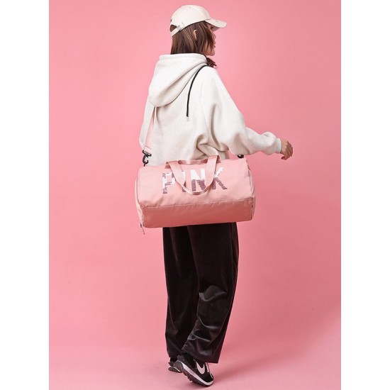 Sequined Letter Print Large-Capacity Outdoor Portable Travel Bag Sequined Letter Print Large-Capacity Outdoor Portable Travel Bag