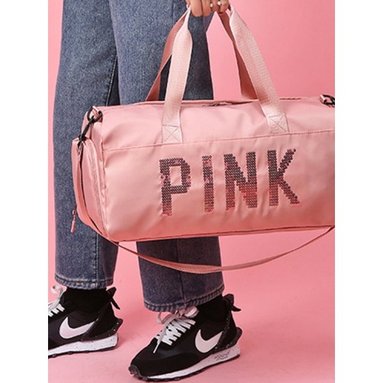 Sequined Letter Print Large-Capacity Outdoor Portable Travel Bag Sequined Letter Print Large-Capacity Outdoor Portable Travel Bag