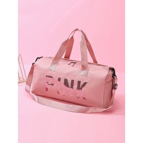 Sequined Letter Print Large-Capacity Outdoor Portable Travel Bag Sequined Letter Print Large-Capacity Outdoor Portable Travel Bag