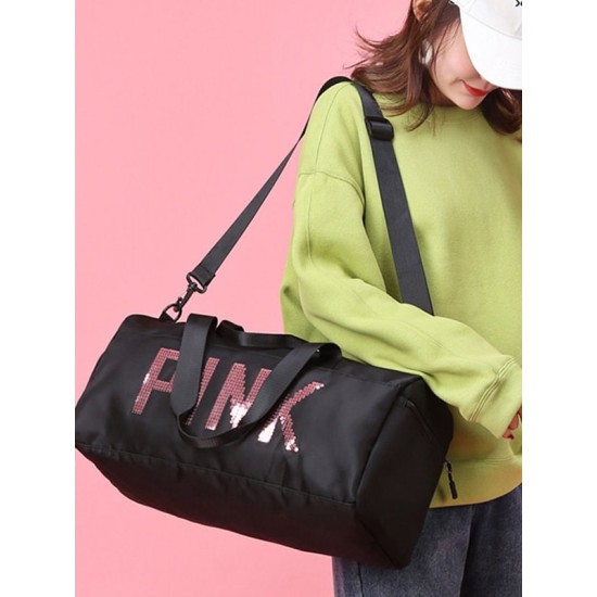 Sequined Letter Print Large-Capacity Outdoor Portable Travel Bag Sequined Letter Print Large-Capacity Outdoor Portable Travel Bag