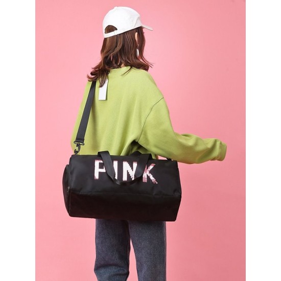 Sequined Letter Print Large-Capacity Outdoor Portable Travel Bag Sequined Letter Print Large-Capacity Outdoor Portable Travel Bag