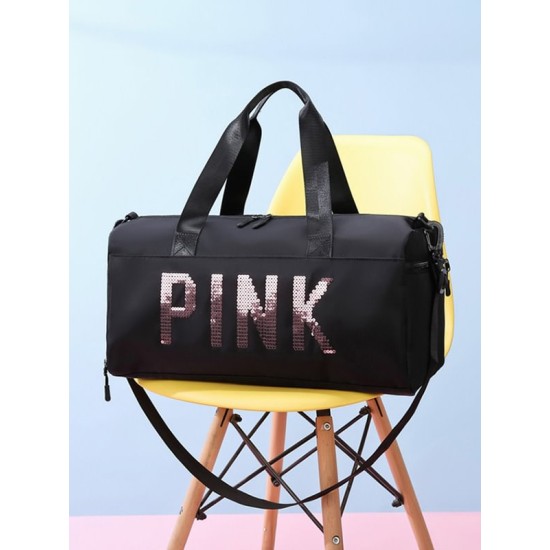 Sequined Letter Print Large-Capacity Outdoor Portable Travel Bag Sequined Letter Print Large-Capacity Outdoor Portable Travel Bag
