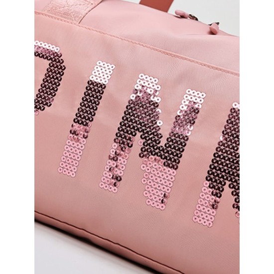 Sequined Letter Print Large-Capacity Outdoor Portable Travel Bag Sequined Letter Print Large-Capacity Outdoor Portable Travel Bag