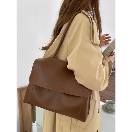 Casual Simple Chic Solid Color Shoulder Bag Casual Simple Chic Solid Color Shoulder Bag