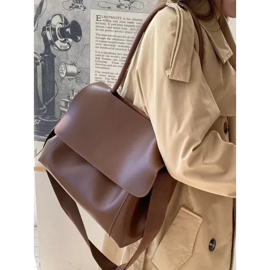Casual Simple Chic Solid Color Shoulder Bag Casual Simple Chic Solid Color Shoulder Bag