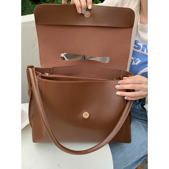 Casual Simple Chic Solid Color Shoulder Bag Casual Simple Chic Solid Color Shoulder Bag
