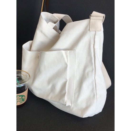 Simple Casual Solid Color Canvas Sling Bag Simple Casual Solid Color Canvas Sling Bag