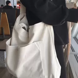 Simple Casual Solid Color Canvas Sling Bag