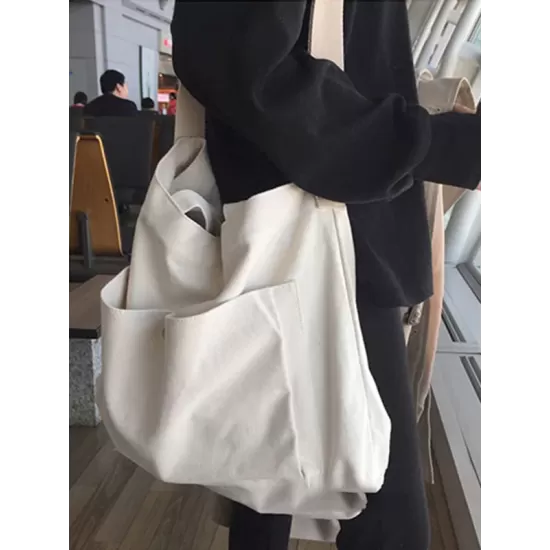 Simple Casual Solid Color Canvas Sling Bag Simple Casual Solid Color Canvas Sling Bag