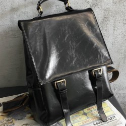 Simple Vintage Solid Color Backpack