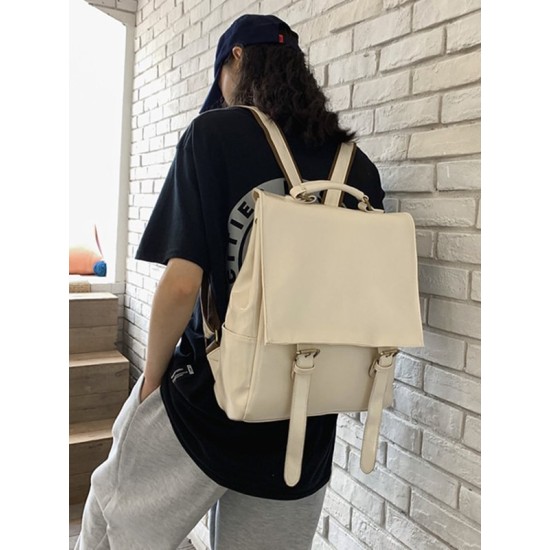 Simple Vintage Solid Color Backpack Simple Vintage Solid Color Backpack