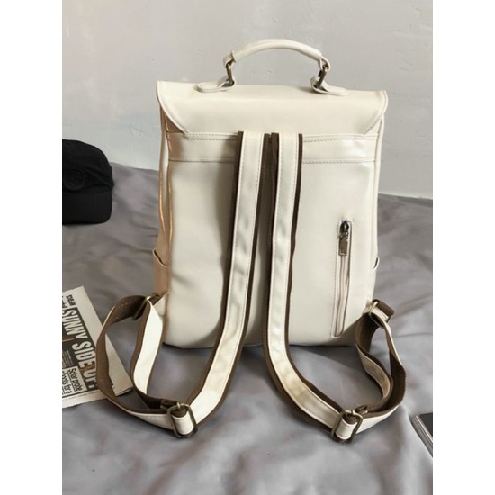 Simple Vintage Solid Color Backpack Simple Vintage Solid Color Backpack