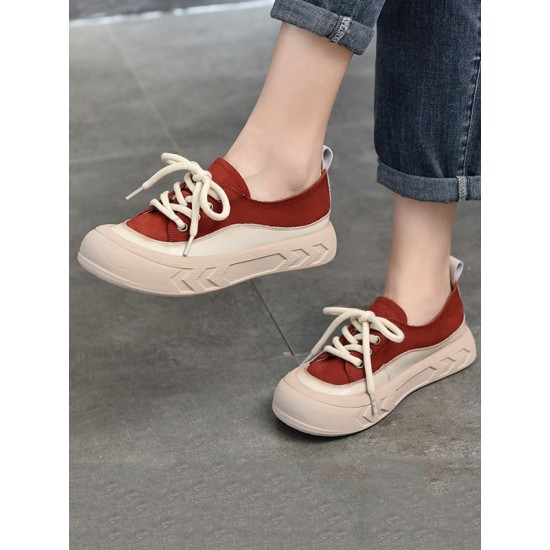 Contrast Color Lace-Up Platform Shoes Casual Shoes Contrast Color Lace-Up Platform Shoes Casual Shoes
