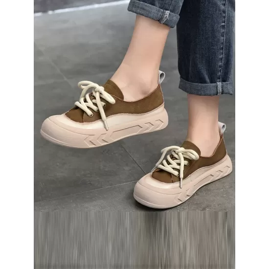 Contrast Color Lace-Up Platform Shoes Casual Shoes Contrast Color Lace-Up Platform Shoes Casual Shoes