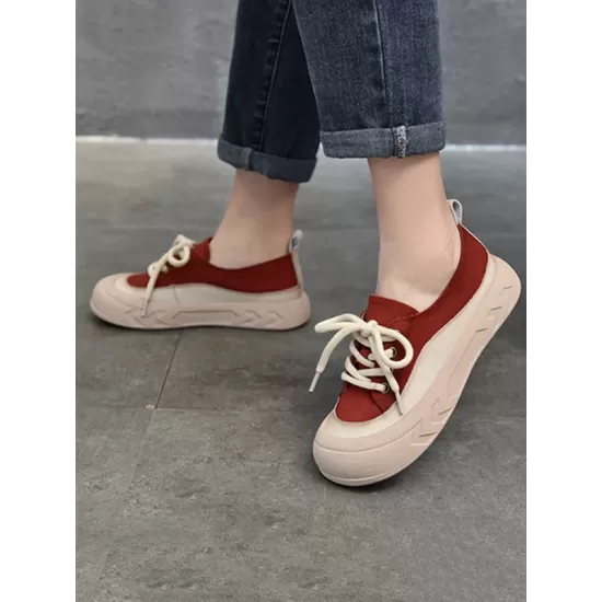Contrast Color Lace-Up Platform Shoes Casual Shoes Contrast Color Lace-Up Platform Shoes Casual Shoes