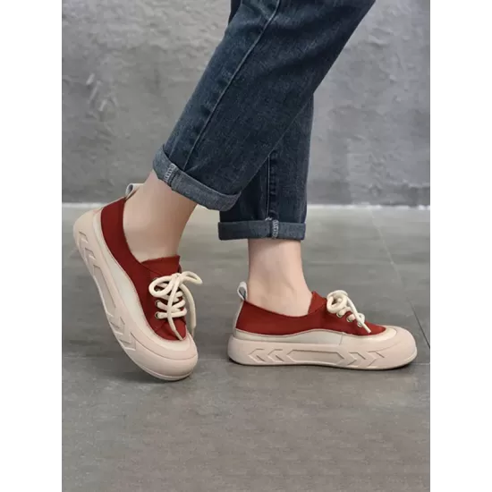 Contrast Color Lace-Up Platform Shoes Casual Shoes Contrast Color Lace-Up Platform Shoes Casual Shoes
