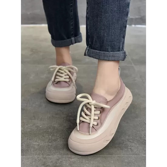 Contrast Color Lace-Up Platform Shoes Casual Shoes Contrast Color Lace-Up Platform Shoes Casual Shoes