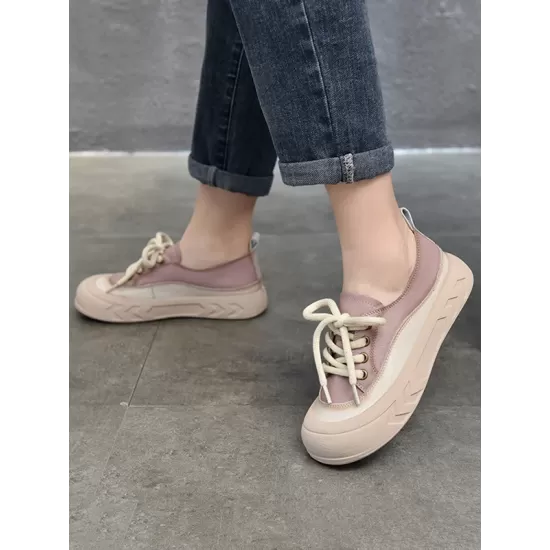 Contrast Color Lace-Up Platform Shoes Casual Shoes Contrast Color Lace-Up Platform Shoes Casual Shoes