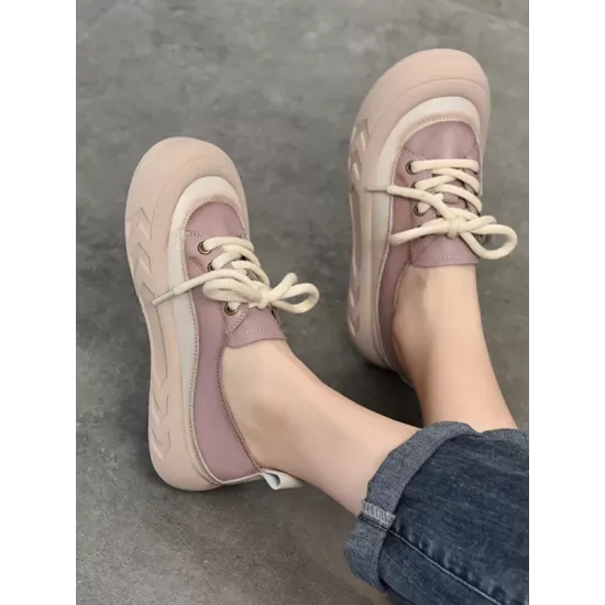 Contrast Color Lace-Up Platform Shoes Casual Shoes Contrast Color Lace-Up Platform Shoes Casual Shoes