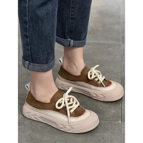 Contrast Color Lace-Up Platform Shoes Casual Shoes Contrast Color Lace-Up Platform Shoes Casual Shoes