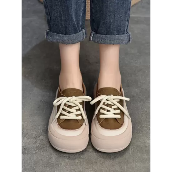 Contrast Color Lace-Up Platform Shoes Casual Shoes Contrast Color Lace-Up Platform Shoes Casual Shoes