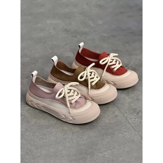 Contrast Color Lace-Up Platform Shoes Casual Shoes Contrast Color Lace-Up Platform Shoes Casual Shoes