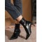 Pointed-Toe Split-Joint Sock Boots Boots