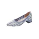 Contrast Color Houndstooth Pointed-Toe Round Cut Pumps Mid Heels Contrast Color Houndstooth Pointed-Toe Round Cut Pumps Mid Heels