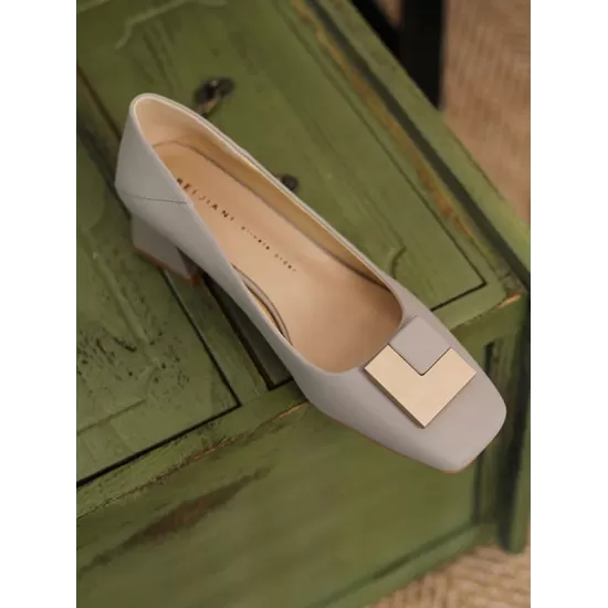 Elegant Square Buckle Chunky Square Mid Heel Shoes Elegant Square Buckle Chunky Square Mid Heel Shoes