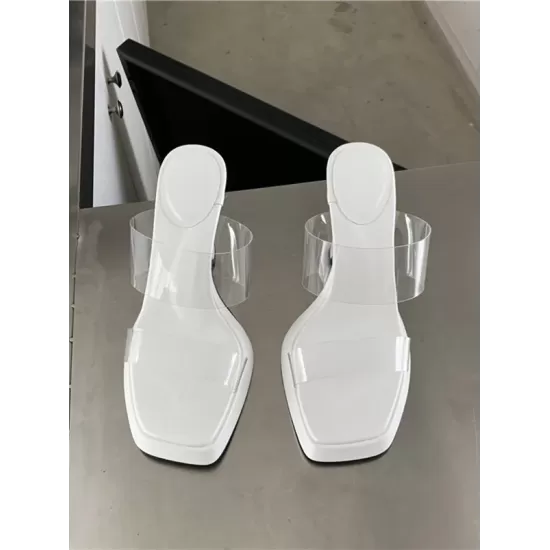 Square-Toe Transparent Sandals Pumps Square-Toe Transparent Sandals Pumps