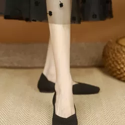 Solid Color Square-Toe Shoes Flats