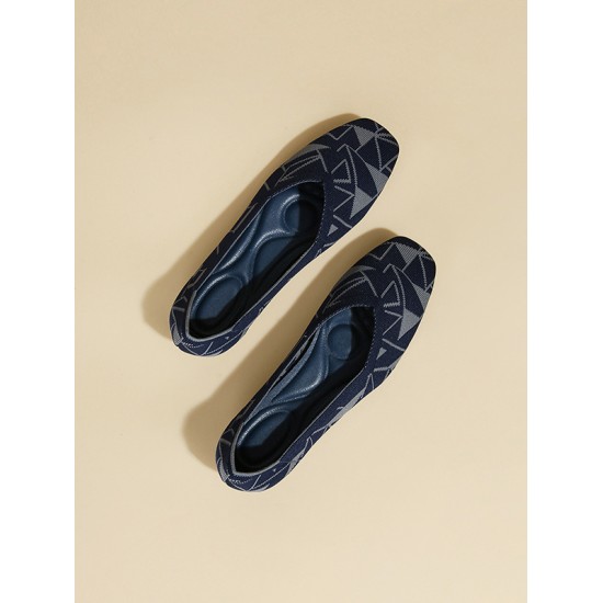 Color-Block Contrast Color Square-Toe V-Cut Flat Shoes Color-Block Contrast Color Square-Toe V-Cut Flat Shoes