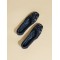 Color-Block Contrast Color Square-Toe V-Cut Flat Shoes