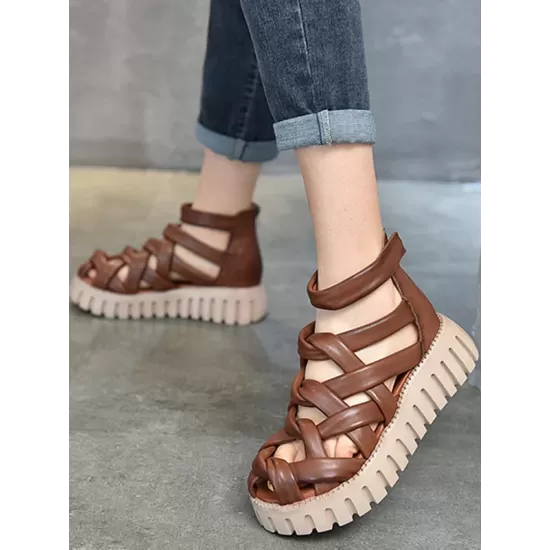 Casual Hollow Gladiator Shoes Platform Sandals Casual Hollow Gladiator Shoes Platform Sandals