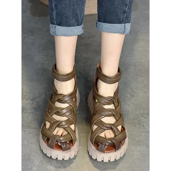 Casual Hollow Gladiator Shoes Platform Sandals Casual Hollow Gladiator Shoes Platform Sandals