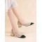 Contrast Color Pointed-Toe Shoes Pumps