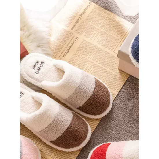 Indoor Non-Slip Keep Warm Striped Slippers Indoor Non-Slip Keep Warm Striped Slippers