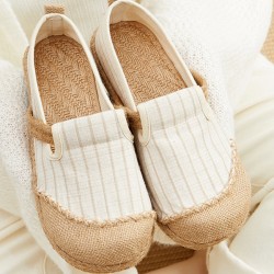 Straw Knitting Striped Flat Shoes Casual Shoes