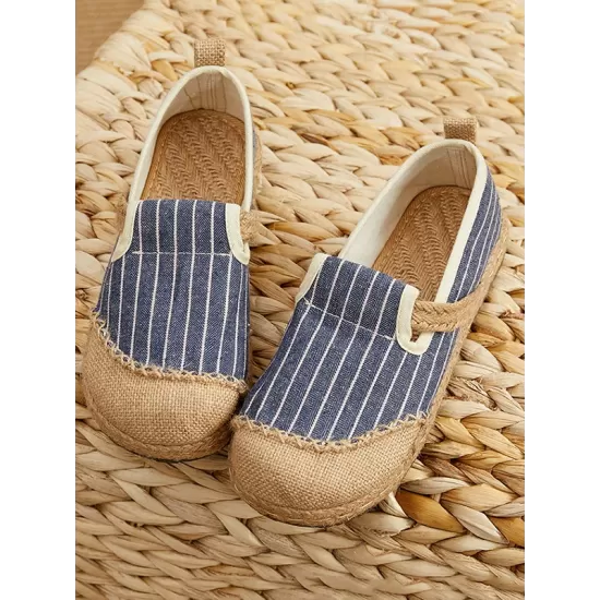 Straw Knitting Striped Flat Shoes Casual Shoes Straw Knitting Striped Flat Shoes Casual Shoes