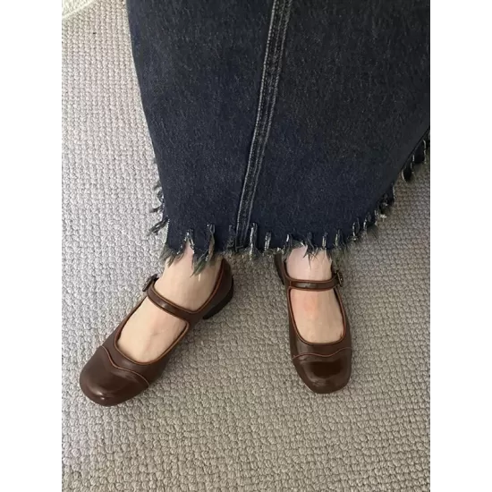 Round Cut Round-Toe Split-Joint Mary Janes Round Cut Round-Toe Split-Joint Mary Janes