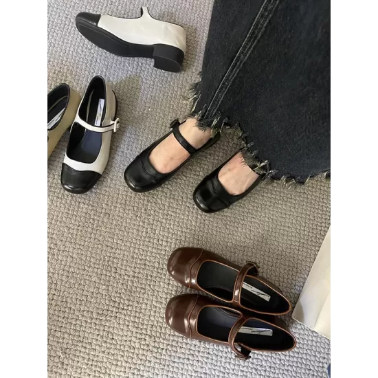 Round Cut Round-Toe Split-Joint Mary Janes Round Cut Round-Toe Split-Joint Mary Janes