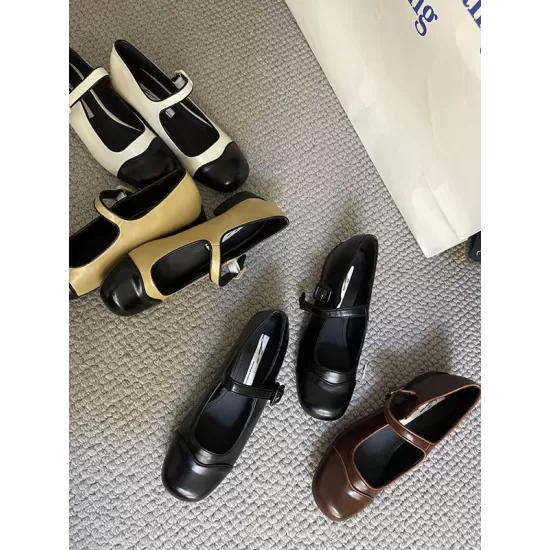 Round Cut Round-Toe Split-Joint Mary Janes Round Cut Round-Toe Split-Joint Mary Janes