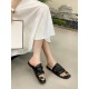 Contrast Color Pleated Slippers Contrast Color Pleated Slippers