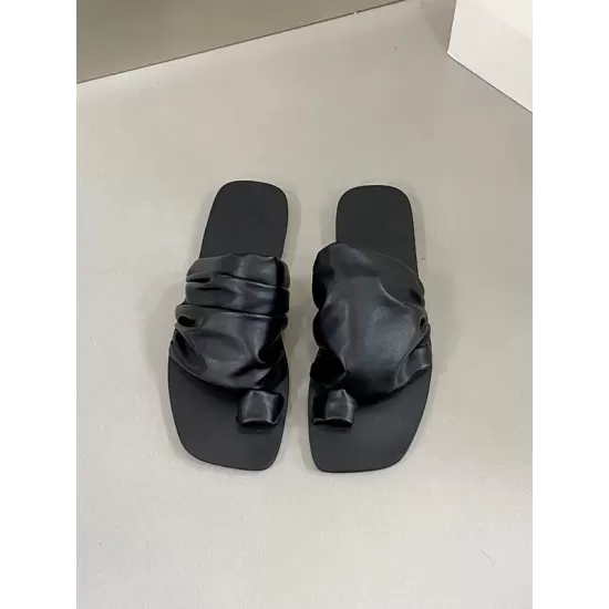 Contrast Color Pleated Slippers Contrast Color Pleated Slippers