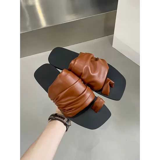 Contrast Color Pleated Slippers Contrast Color Pleated Slippers
