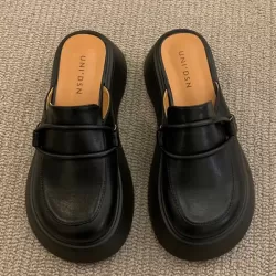 Round-Toe Slippers&Mules Platform Shoes Loafers