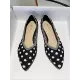 Contrast Color Pointed-Toe Polka-Dot V-Cut Low Heels Flat Shoes Contrast Color Pointed-Toe Polka-Dot V-Cut Low Heels Flat Shoes