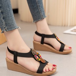 Elasticity Open Toe Peep Toe Wedges & Flatform Sandals