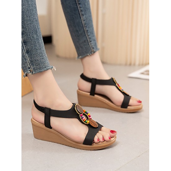 Elasticity Open Toe Peep Toe Wedges & Flatform Sandals Elasticity Open Toe Peep Toe Wedges & Flatform Sandals