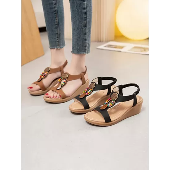 Elasticity Open Toe Peep Toe Wedges & Flatform Sandals Elasticity Open Toe Peep Toe Wedges & Flatform Sandals